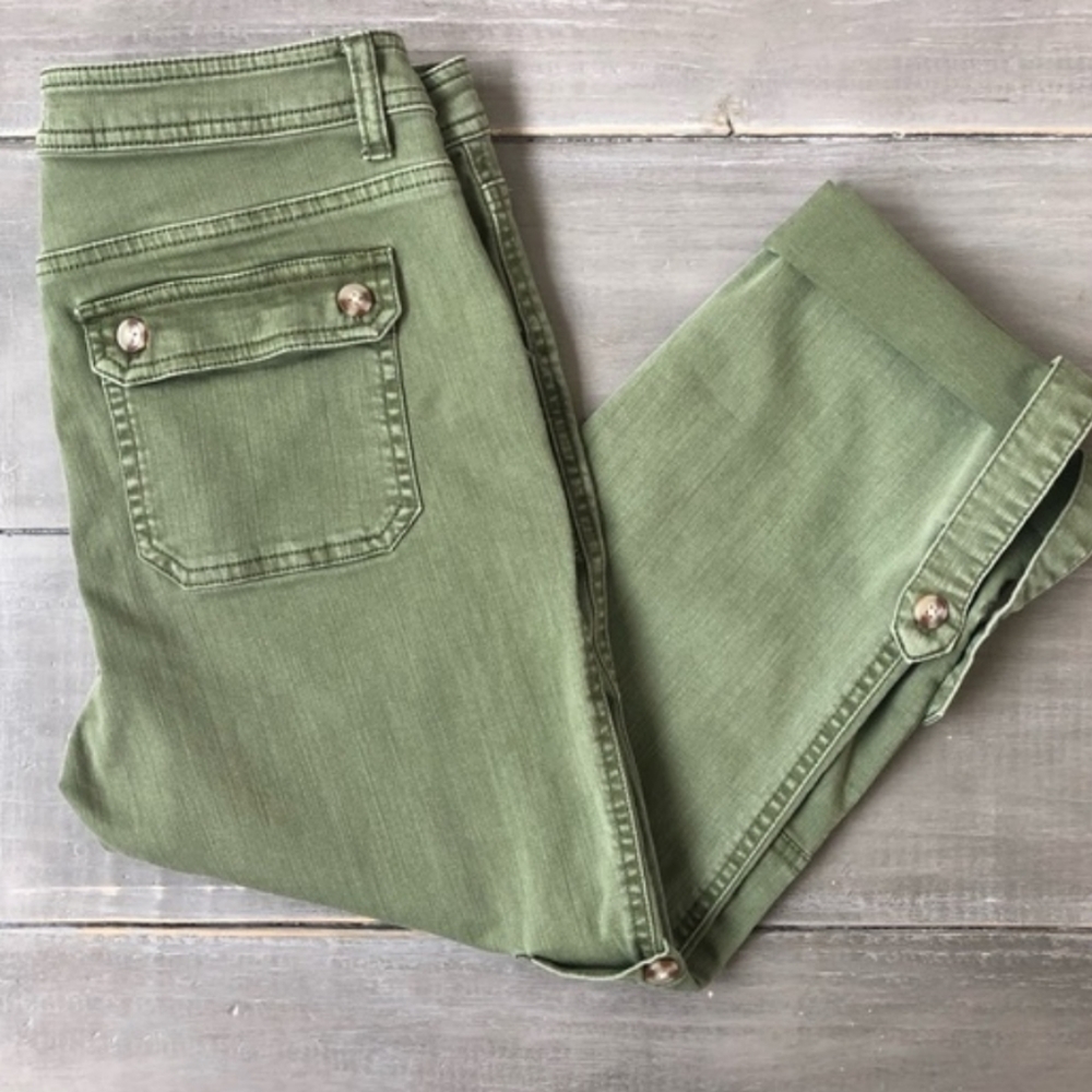 tgla Olive Green Cropped Cargo Pant Size 28